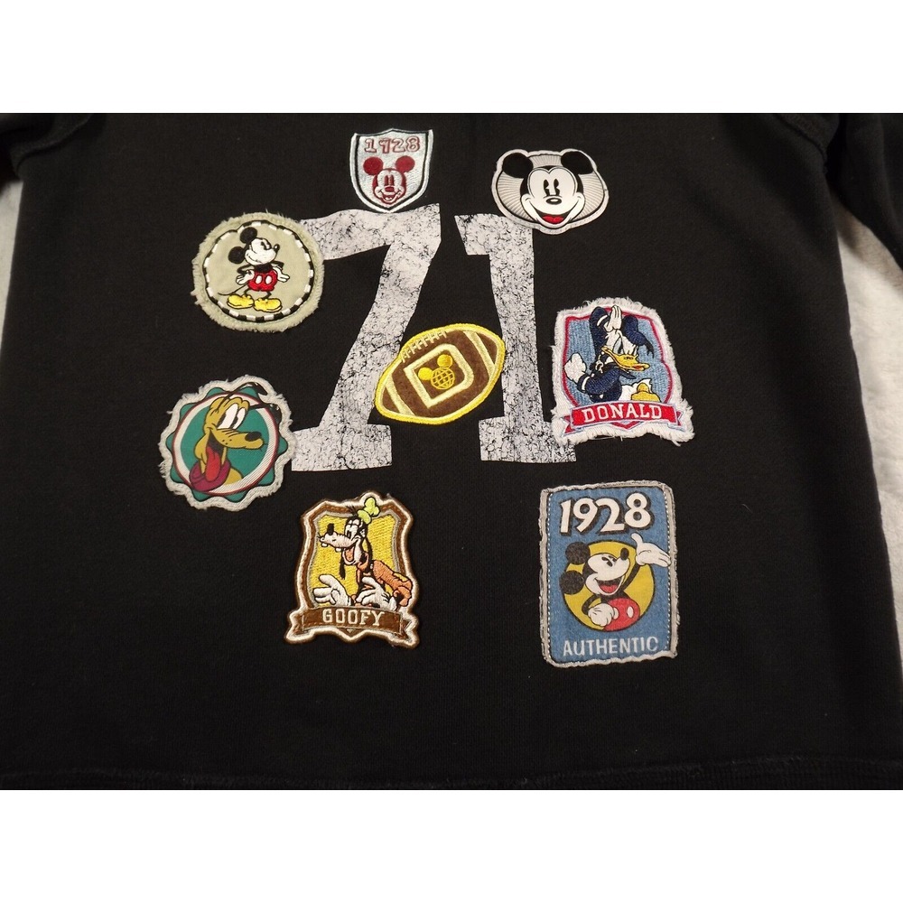 Disney Parks Hoodie Large Authentic Disneyland‎ Black Mikey Character Patches - Picture 11 of 12